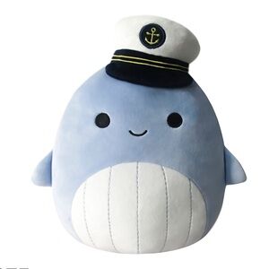 8” Squishmallows Whale with Sailor Hat